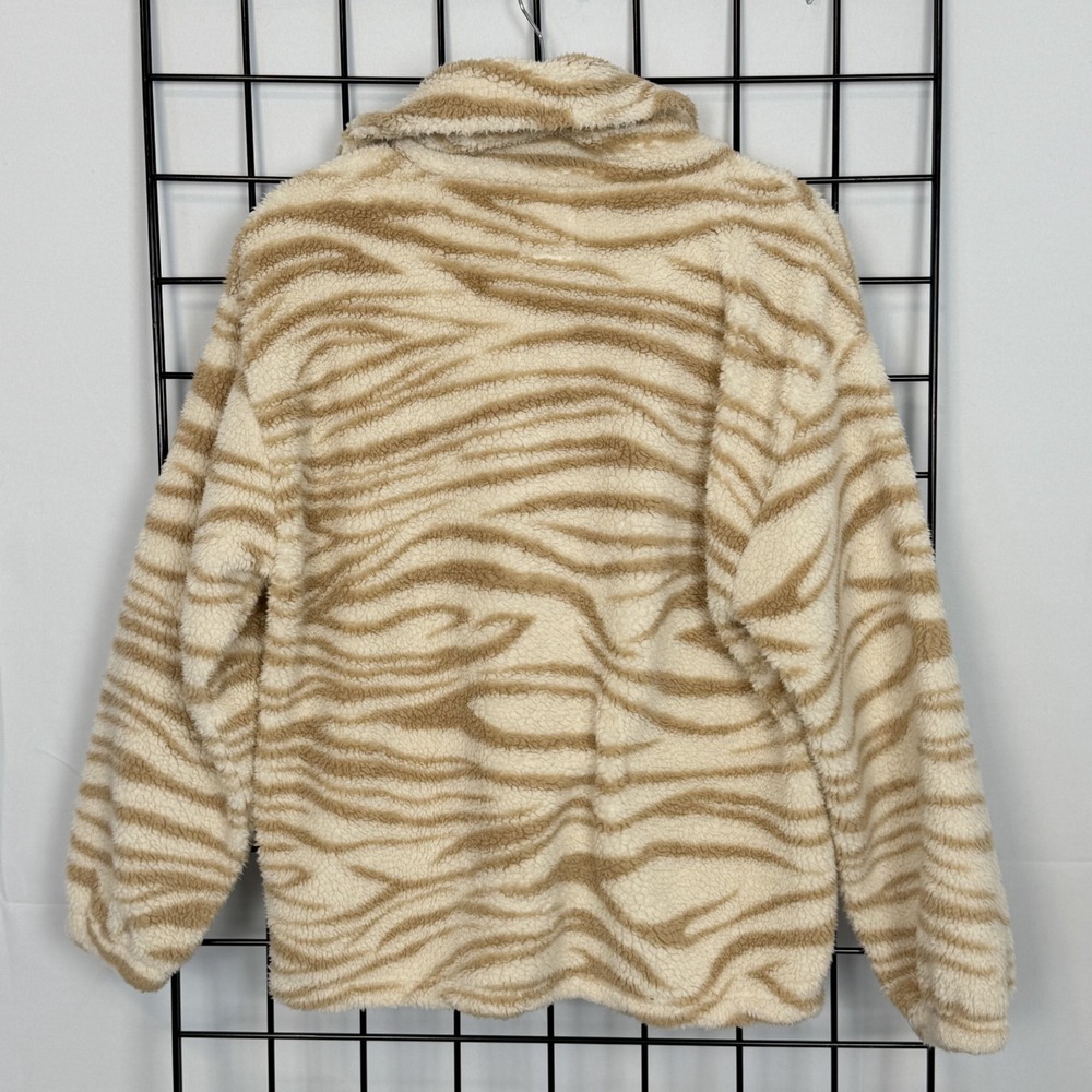 Billabong Scenic Route Wubby Fleece Jacket Womens‎ M Medium Beige Zebra Print - Picture 5 of 10